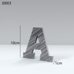 Alphabetic striped letter silicone mold