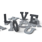 Alphabetic striped letter silicone mold