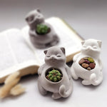 Cat inspired flowerpot silicone mold - madmolds -