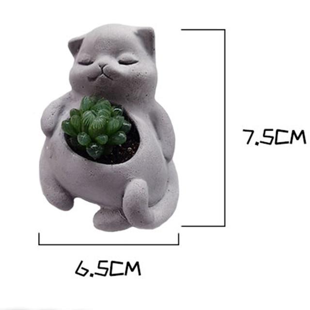 Cat inspired flowerpot silicone mold - madmolds -