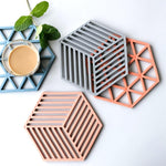 Hexagon coasters silicone mold - madmolds -