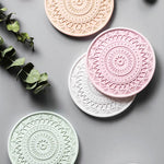 "Mantra" concrete coaster silicone mold - madmolds -