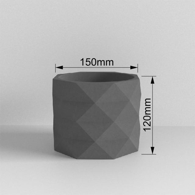 "Rombo" flowerpot silicone mold - madmolds -