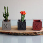 "X" planter silicone mold - madmolds -