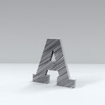 Alphabetic striped letter silicone mold