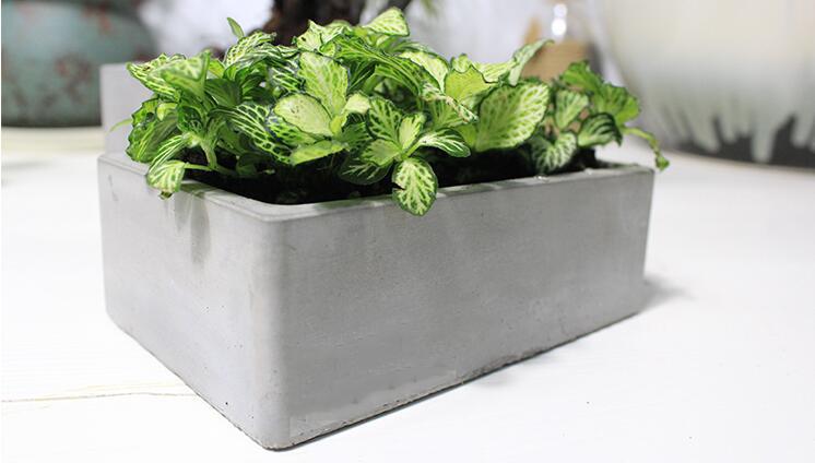 Rectangle concrete flower pot silicone mold